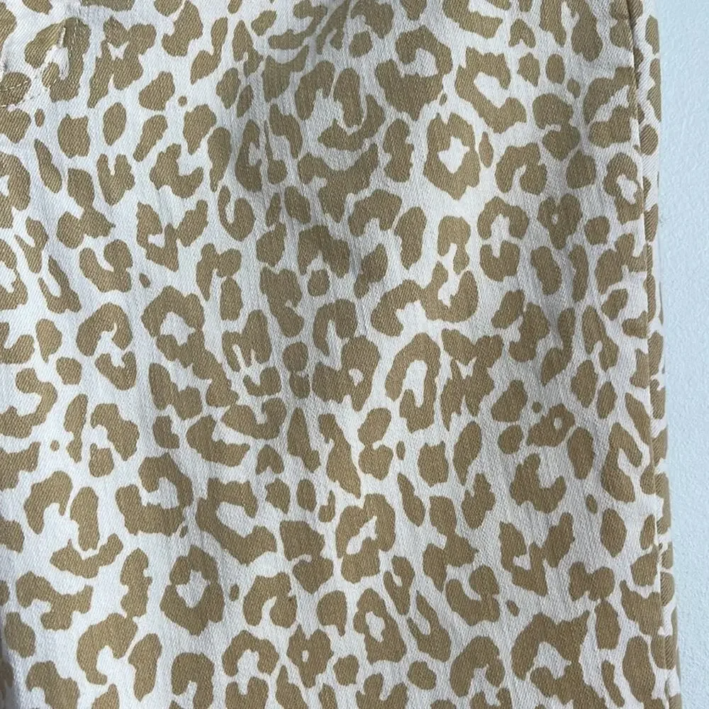 J. Crew 10” high rise toothpick leopard print skinny jeans sz 32